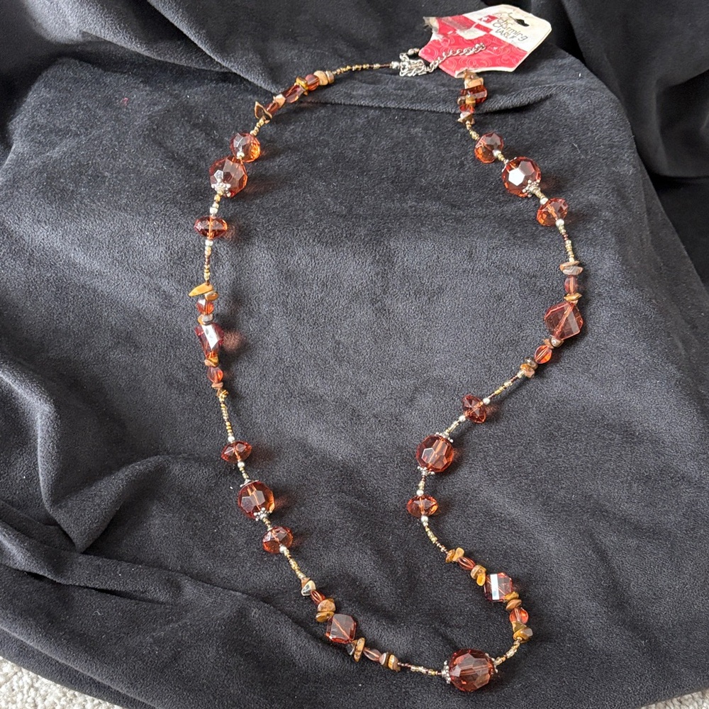 Charming Charlie Elegant Brown Beaded Necklace - Picture 3 of 8